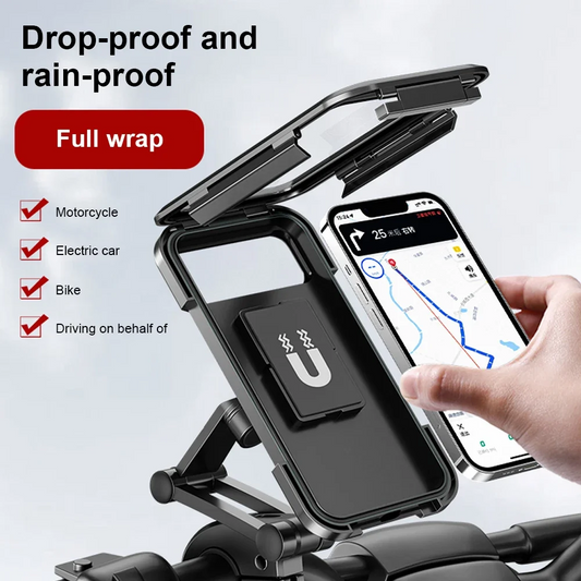 👉 Rain-Proof Phone Holder for Bike & Motorcycle – Universal Waterproof Phone Mount with 360° Rotation