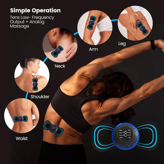 EMS Mini Electric Neck Back Body Massager – Cervical, Shoulder, Back & Muscle Therapy Pain Relief Device