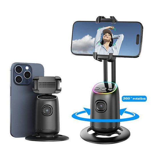 P05 Auto Face Tracking Selfie Gimbal Tripod – 360° AI Intelligent Face Tracker, Gesture Control, Built-in Fill Light, Foldable & Portable, Long Battery Life, Compatible with Android & iOS Smartphones for Vlogging, YouTube, Live Streaming & Selfies RebelRise Mart