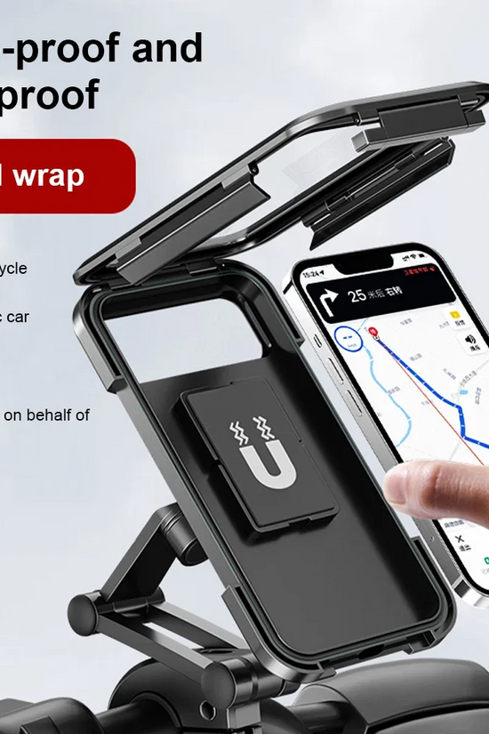 👉 Rain-Proof Phone Holder for Bike & Motorcycle – Universal Waterproof Phone Mount with 360° Rotation