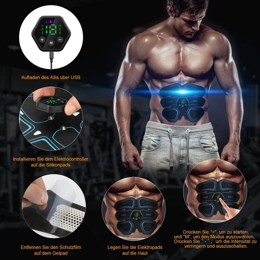 EMS Muscle Training Gear – Abs Stimulator & Body Shaper for Home Fitness Exercise