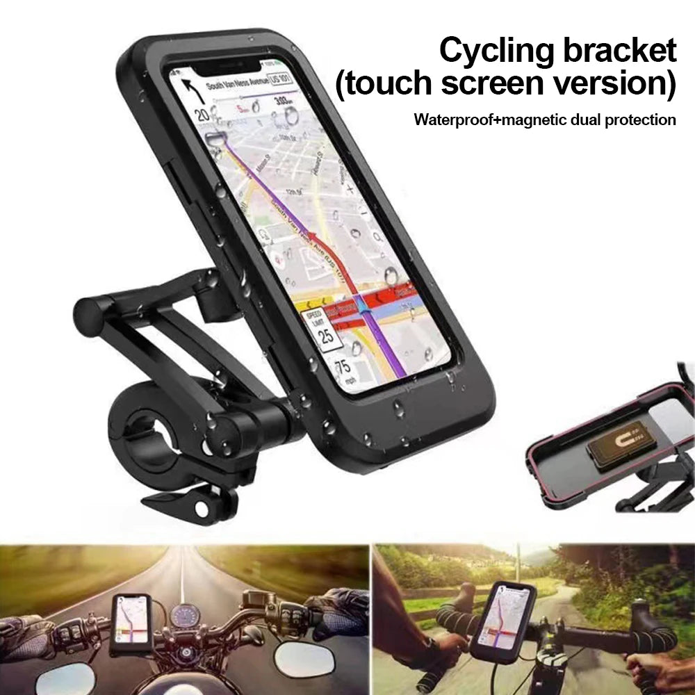 👉 Rain-Proof Phone Holder for Bike & Motorcycle – Universal Waterproof Phone Mount with 360° Rotation