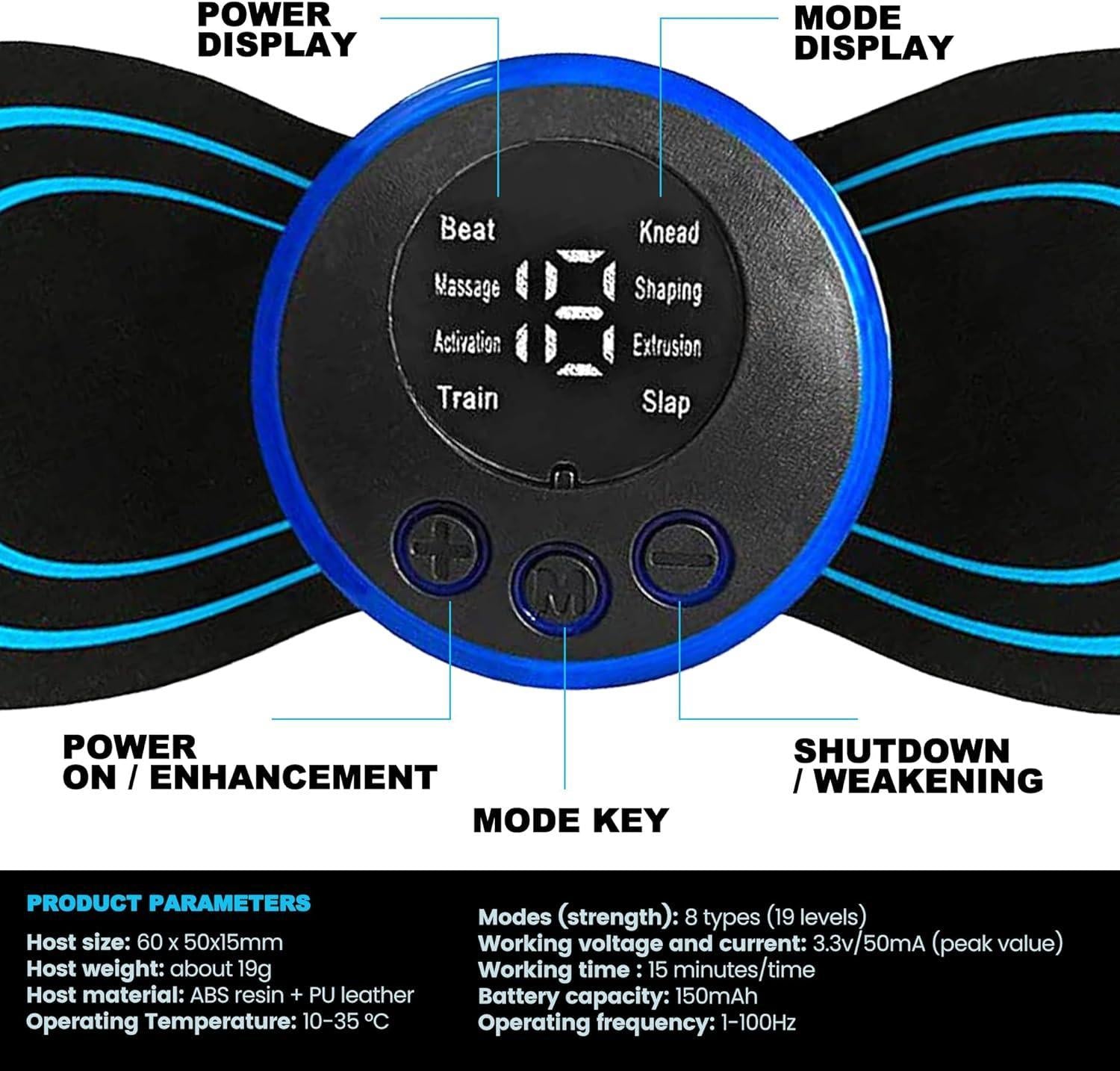 EMS Mini Electric Neck Back Body Massager – Cervical, Shoulder, Back & Muscle Therapy Pain Relief Device