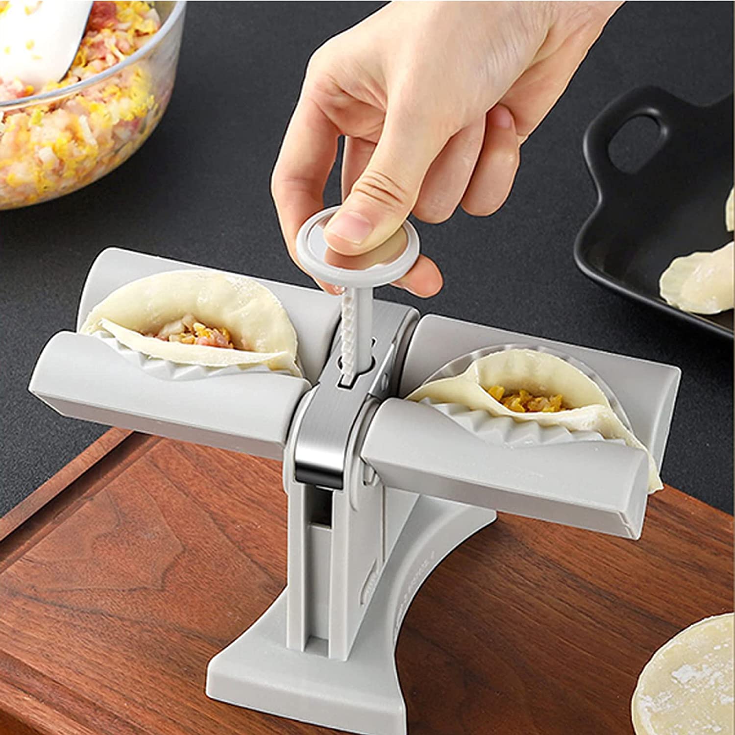 Double Head Automatic Dumpling Maker Machine – Fast & Easy Dumpling Press