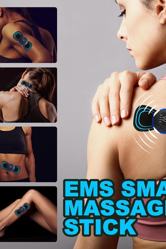 Pack of 2 – Mini Electric Body Massager & EMS Foot Massager Pad | Portable Pain Relief & Muscle Therapy
