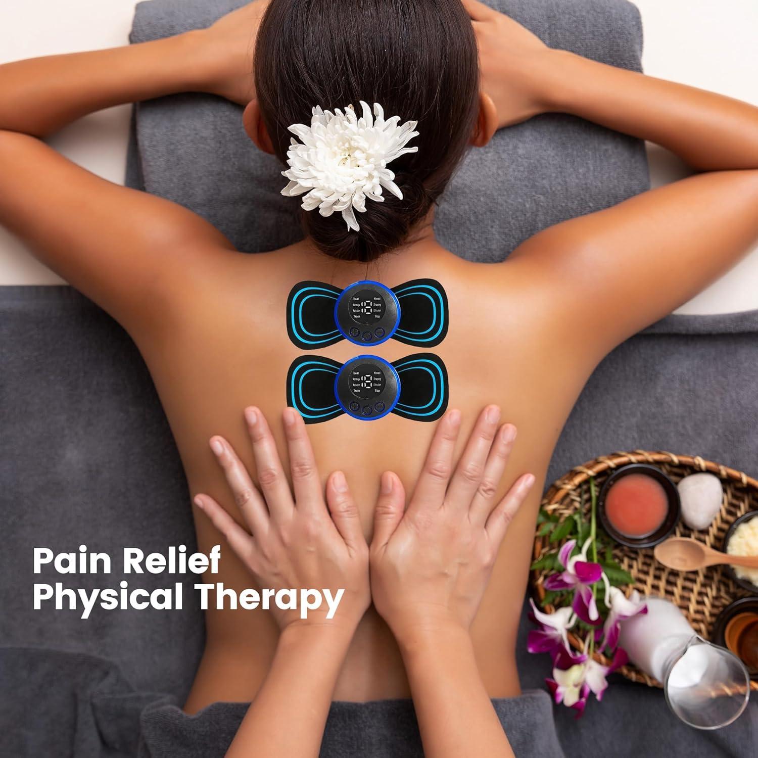 Pack of 2 – Mini Electric Body Massager & EMS Foot Massager Pad | Portable Pain Relief & Muscle Therapy