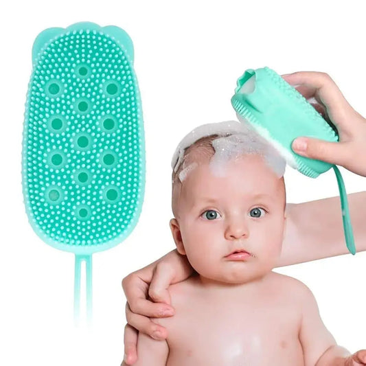 Child-Friendly Silicone Bath Brush – Durable, Easy-to-Clean Body Scrubber for Kids & Family Bathrooms RebelRise Mart