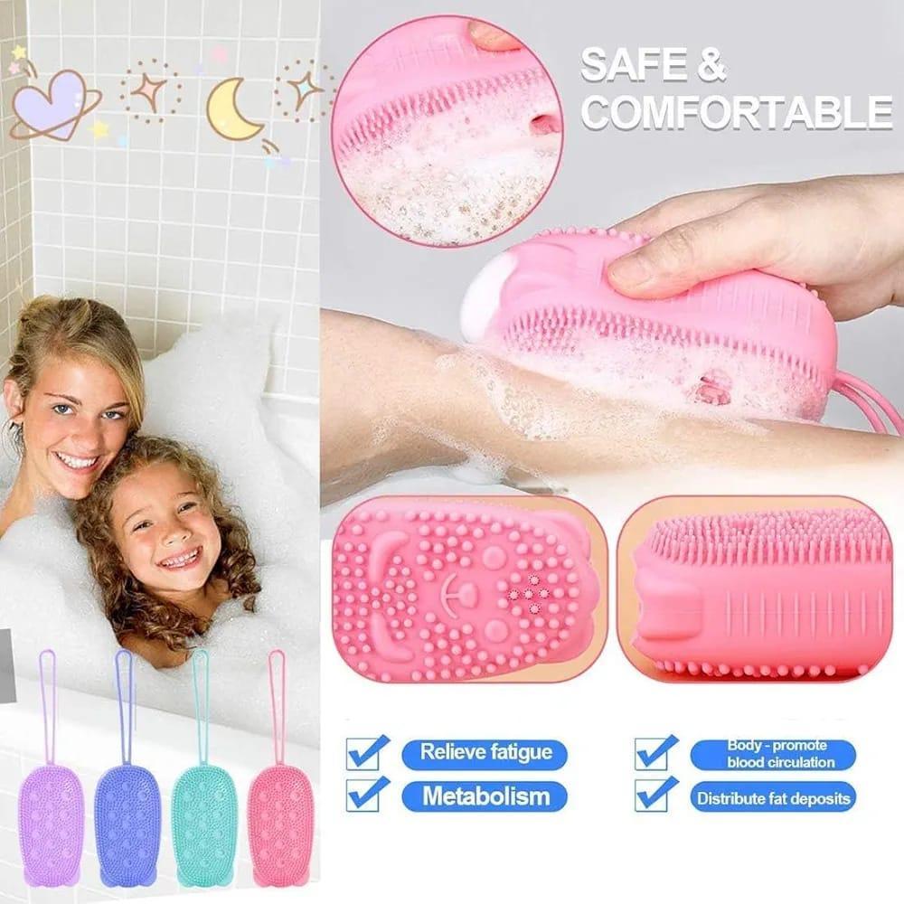 Child-Friendly Silicone Bath Brush – Durable, Easy-to-Clean Body Scrubber for Kids & Family Bathrooms RebelRise Mart