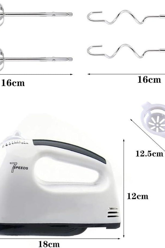 Electric Hand Mixer – 5-Speed Lightweight Kitchen Mixer with Stainless Steel Beaters & Dough Hooks for Baking & Cooking