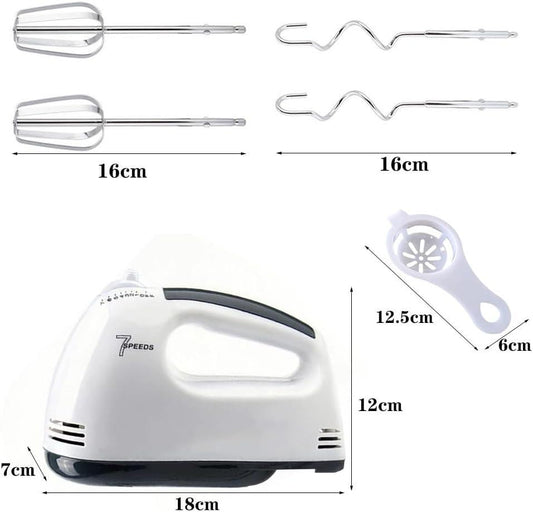 Electric Hand Mixer – 5-Speed Lightweight Kitchen Mixer with Stainless Steel Beaters & Dough Hooks for Baking & Cooking