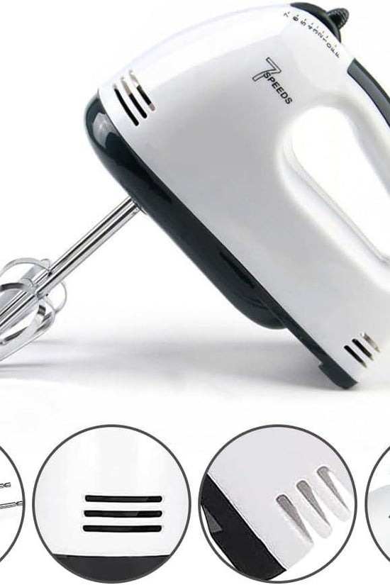 Electric Hand Mixer – 5-Speed Lightweight Kitchen Mixer with Stainless Steel Beaters & Dough Hooks for Baking & Cooking
