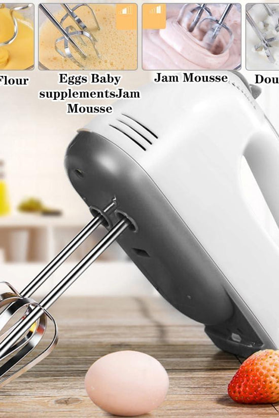 Electric Hand Mixer – 5-Speed Lightweight Kitchen Mixer with Stainless Steel Beaters & Dough Hooks for Baking & Cooking