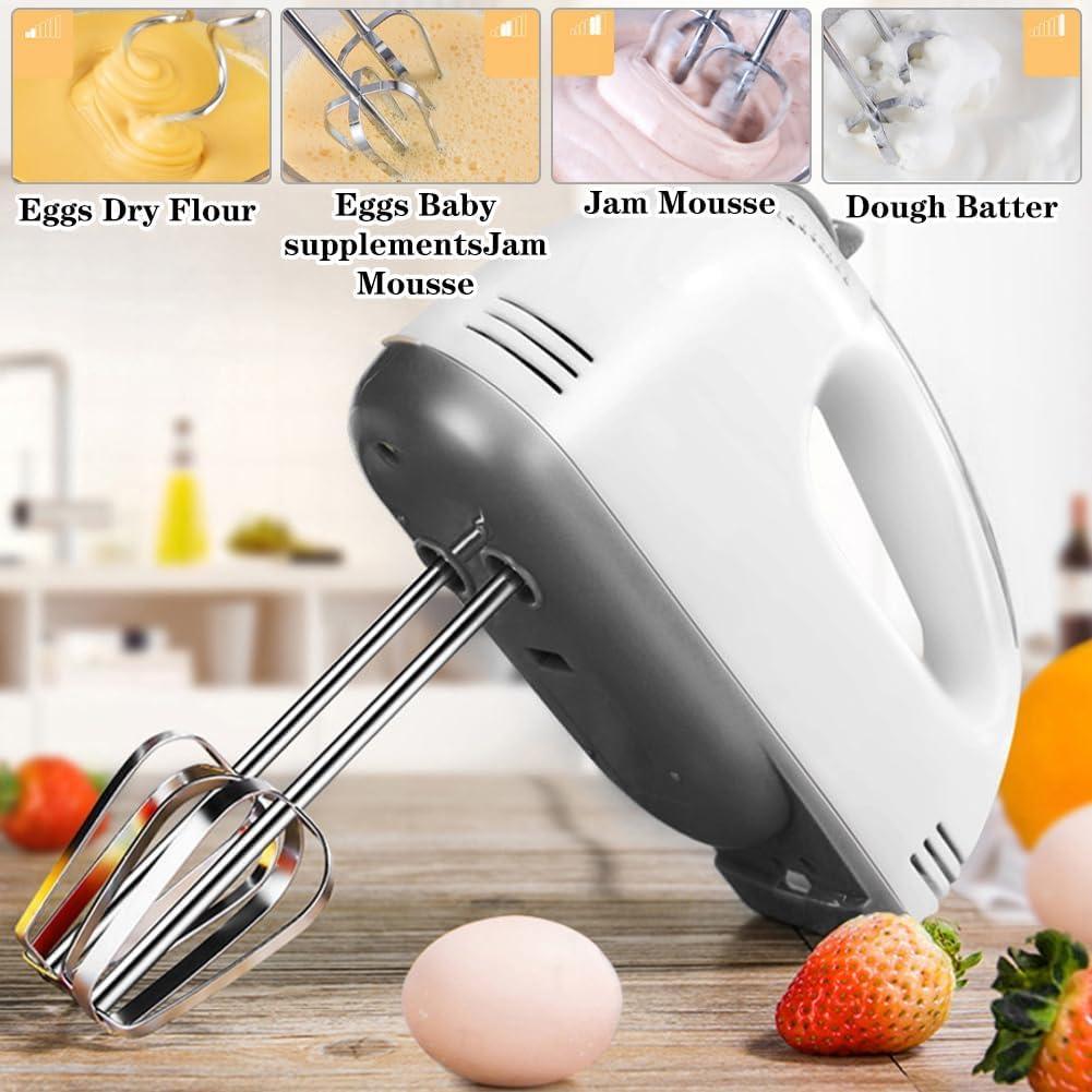 Electric Hand Mixer – 5-Speed Lightweight Kitchen Mixer with Stainless Steel Beaters & Dough Hooks for Baking & Cooking