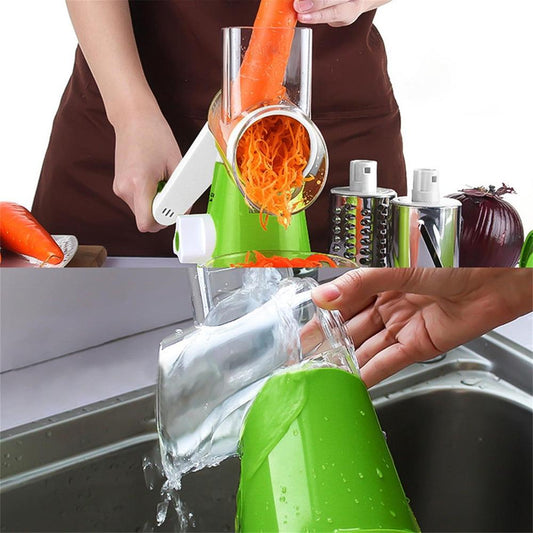 Multifunction Manual Vegetable Cutter & Slicer – Heavy Duty Stainless Steel Blades, Compact Handheld Kitchen Tool for Effortless Cutting, Chopping, Dicing & Slicing of Vegetables, Fruits, Cheese & Salad Preparation RebelRise Mart