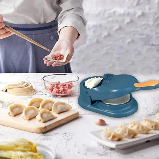 2-in-1 Dumpling & Samosa Maker – Manual Pastry Press with Non-Slip Handle | Easy Dough Wrapper Tool for Dumplings, Momos, Samosas & Pastries – Kitchen Gadget RebelRise Mart