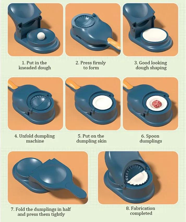2-in-1 Dumpling & Samosa Maker – Manual Pastry Press with Non-Slip Handle | Easy Dough Wrapper Tool for Dumplings, Momos, Samosas & Pastries – Kitchen Gadget RebelRise Mart