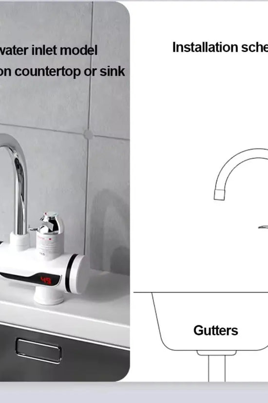 Instant Electric Water Heating Tap with Digital Temperature Display, Shock-Proof Design, Hot & Cold Water Faucet for Kitchen & Bathroom RebelRise Mart