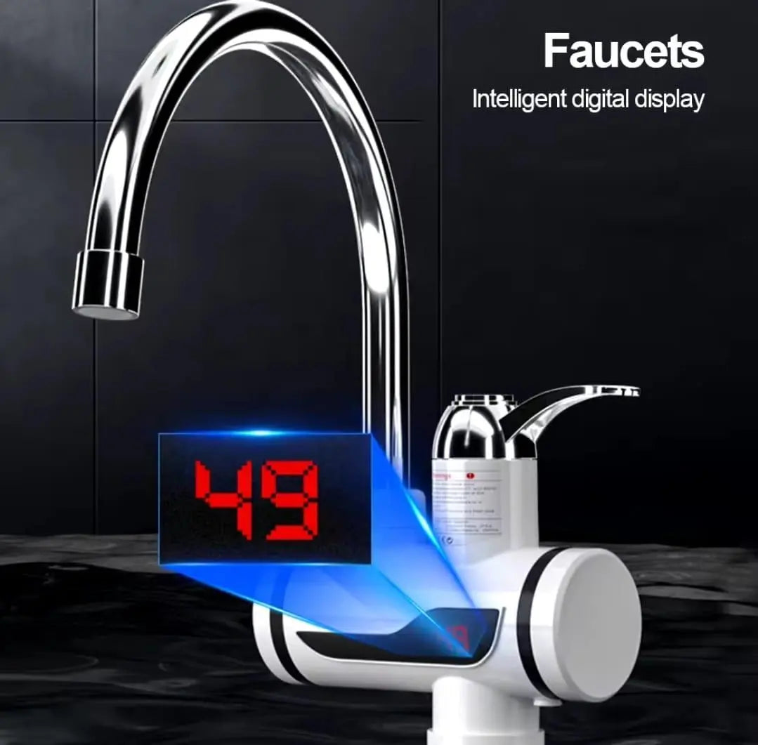 Instant Electric Water Heating Tap with Digital Temperature Display, Shock-Proof Design, Hot & Cold Water Faucet for Kitchen & Bathroom RebelRise Mart
