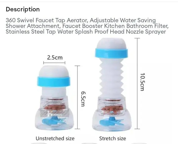 360° Swivel Faucet Tap Aerator – Adjustable Water-Saving Nozzle for Kitchen & Bathroom RebelRise Mart
