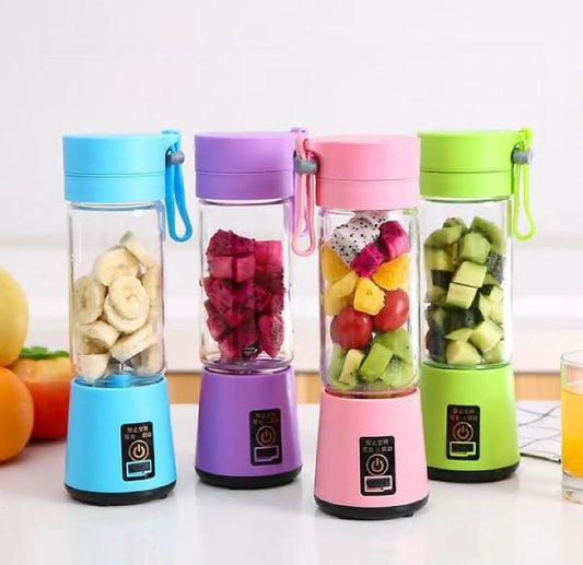 6-Blade Electric Juicer Machine – USB Rechargeable Portable Blender for Smoothies & Juices, 380ml Capacity, BPA-Free, Ideal for Home & Travel Use RebelRise Mart