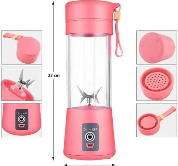 6-Blade Electric Juicer Machine – USB Rechargeable Portable Blender for Smoothies & Juices, 380ml Capacity, BPA-Free, Ideal for Home & Travel Use RebelRise Mart