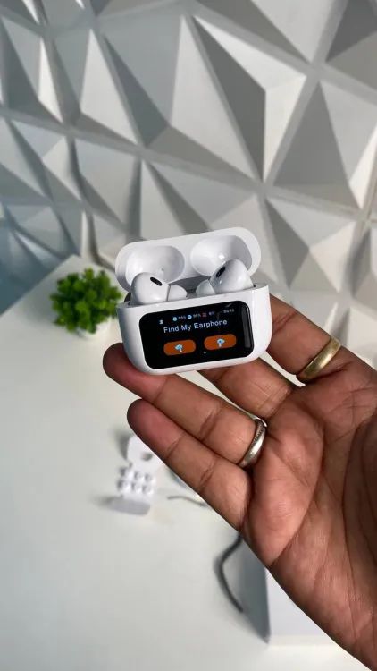 A9 Pro 2 Earbuds with LCD Touchscreen – AirPods Pro 2 Bluetooth 5.3, Noise Cancellation, 32H Battery, Surround Sound for iOS & Android