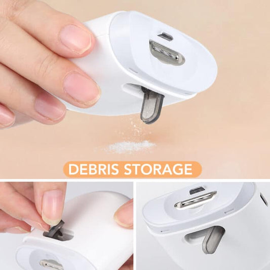Electric Nail Clipper for Kids & Adults – Automatic 2-Speed Nail Grinder, USB Rechargeable Trimmer with Light