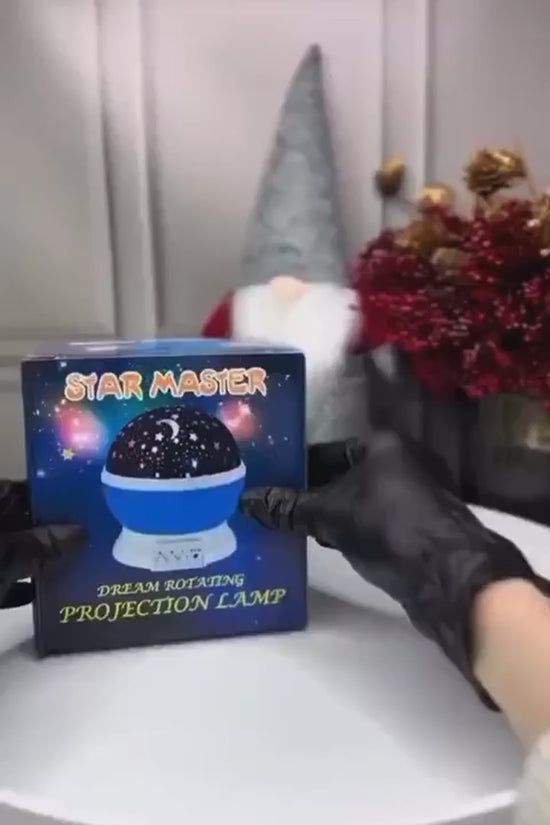 Star Master Dream Rotating Projection Lamp – Galaxy Night Light Projector with Moon & Stars, Bluetooth Music Player, USB Rechargeable