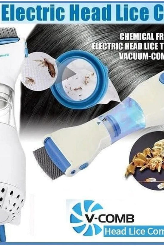 Electric Anti-Lice Comb – Chemical-Free V-Comb with Capture Filter for Safe & Easy Lice and Nit Removal