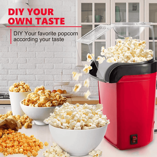 Mini Electric Popcorn Maker Machine – Oil-Free Hot Air Popper for Healthy Snacks, Home & Parties