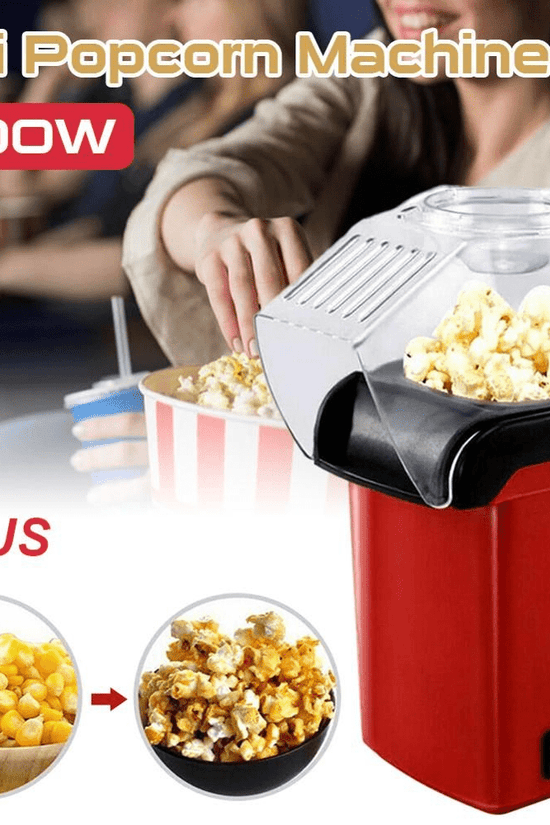 Mini Electric Popcorn Maker Machine – Oil-Free Hot Air Popper for Healthy Snacks, Home & Parties