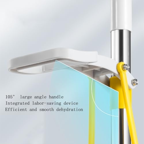 ATLION Sponge Mop – High Absorption Floor Mop with Hands-Free Wringing System & Long Durable Handle for Multi-Surface Cleaning