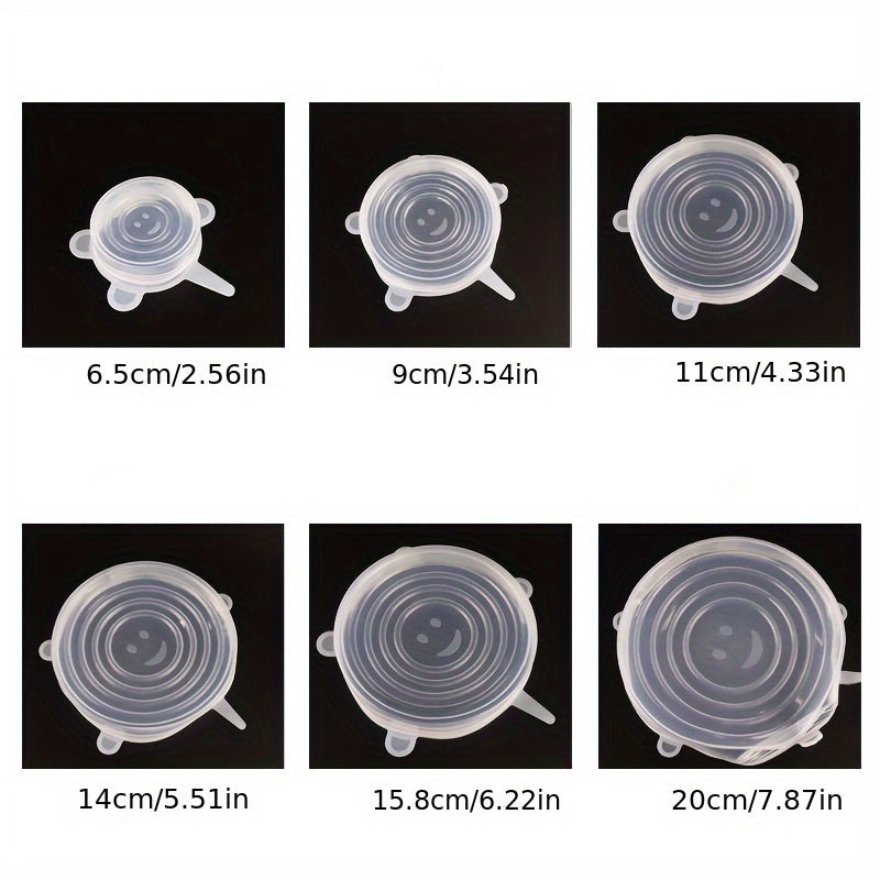 6-Pack Silicone Stretch Lids – Reusable Food Storage Covers for Bowls, Containers & Fruits | Eco-Friendly, Dishwasher & Freezer Safe