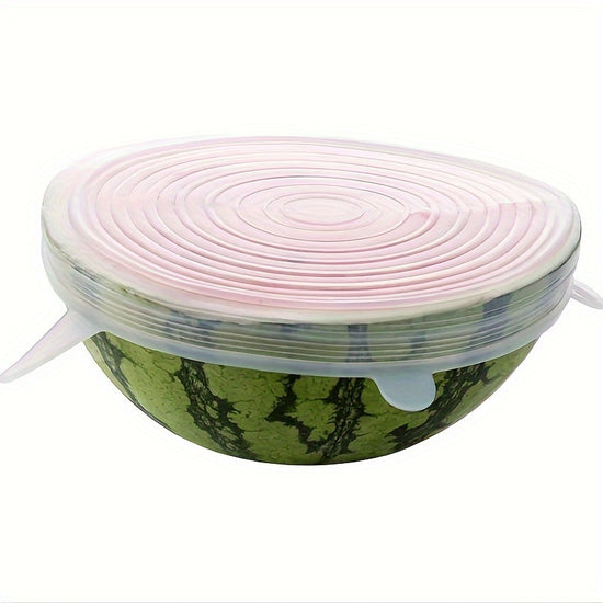 6-Pack Silicone Stretch Lids – Reusable Food Storage Covers for Bowls, Containers & Fruits | Eco-Friendly, Dishwasher & Freezer Safe