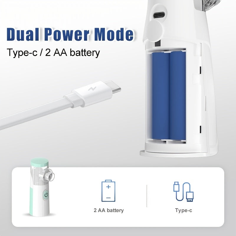 Portable Facial Steamer & Mesh Nebulizer – 2-in-1 Face Steamer & Humidifier for Deep Cleaning, Hydration & Spa Care