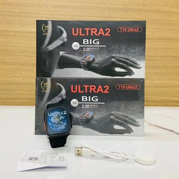 T10 Ultra 2 Smart Watch 49mm – White | 9 Series Smartwatch with Real Screw Lock, 2.19” HD Display, Health Monitor & Wireless Charger